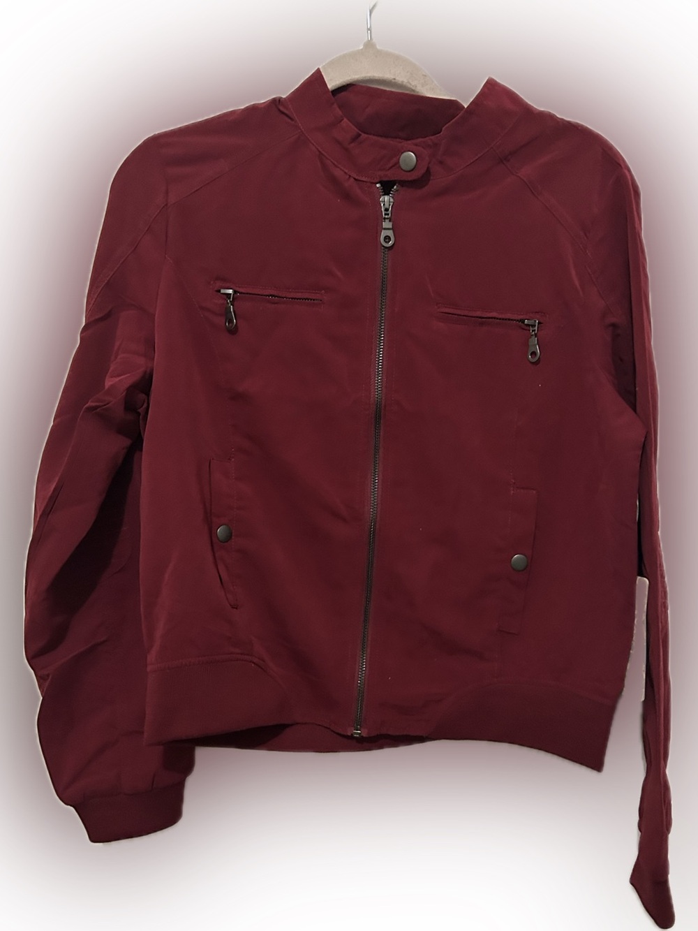iris Wine Red Bomber Jacket